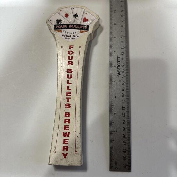 Four Bullets Brewery Beer Tap Handle What Are The Odds Texas - Picture 1 of 6